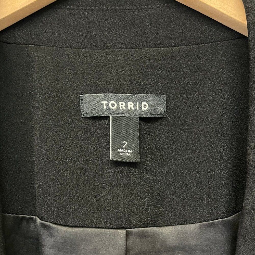 Torrid Solid Black Blazer - Size 2x - image 4